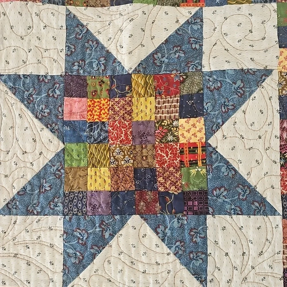 Handmade Multicolor Star Patchwork Quilt - Home Bedding